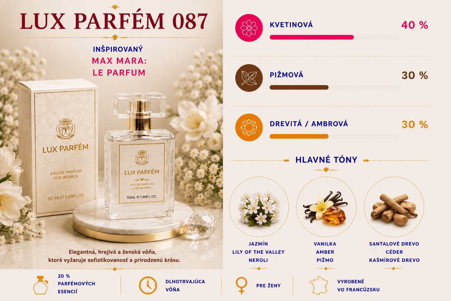 Lux Parfém 087 – Inšpirovaný Max Mara: Le Parfum